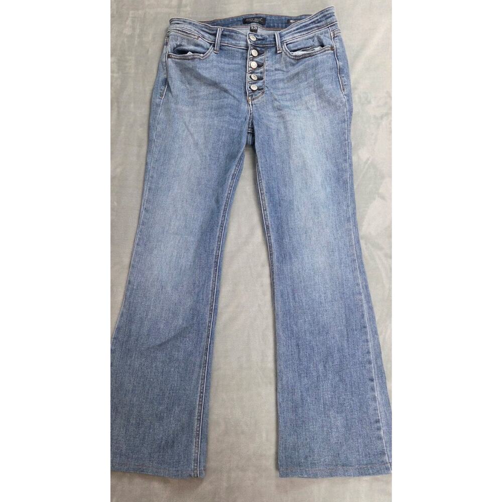 Judy Blue Jeans Women 9/29 Blue Bootcut Button Fly Y2K 31x29 stretch medium wash